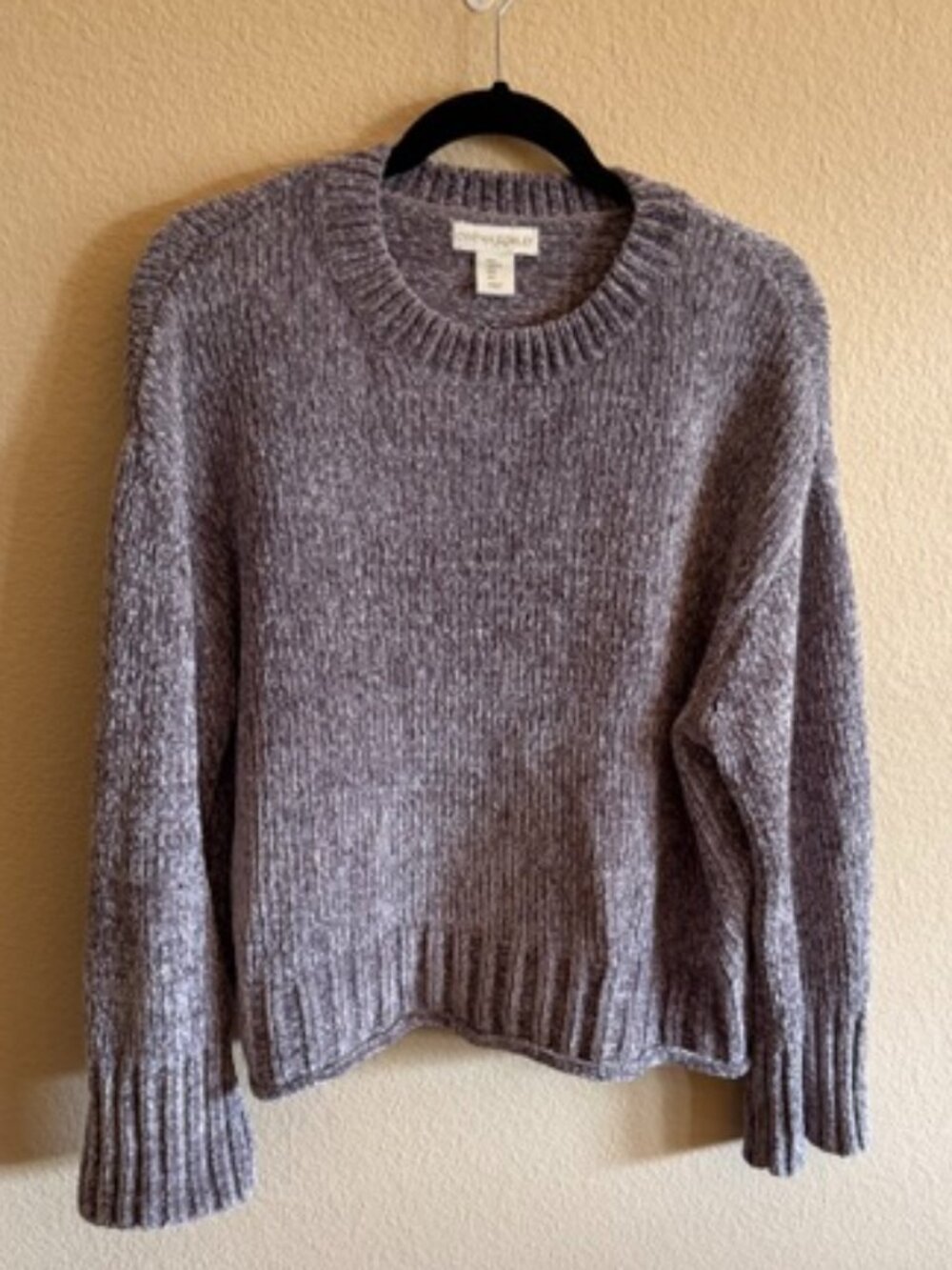 Cynthia Rowley Grey Velour sweater L